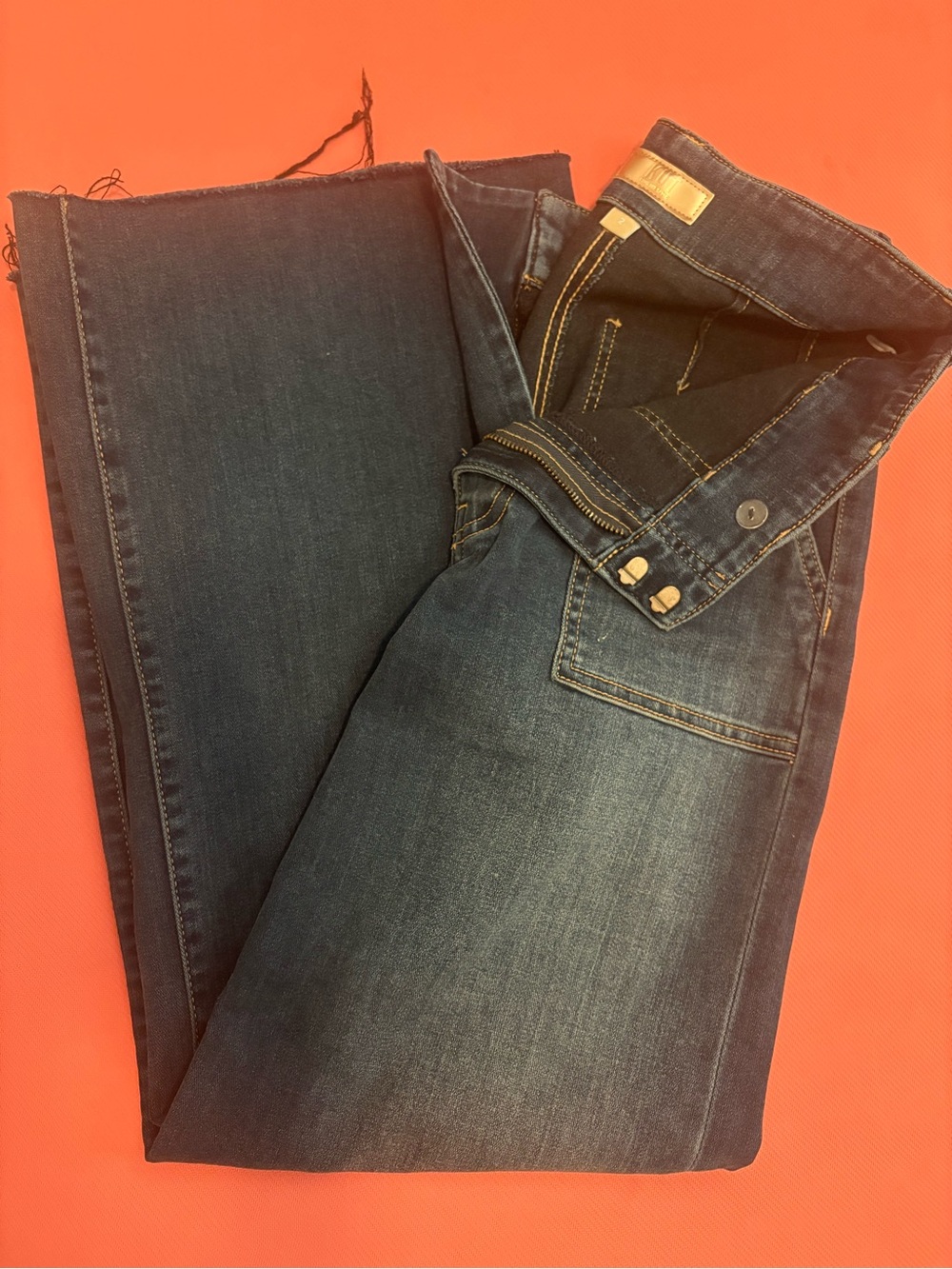 KUT From The Kloth Dark Blue Wide Leg Crop Women's Jeanse